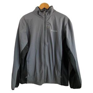 Columbia Mens L Omni-Heat Thermal Comfort Jacket Coat‎ Gray/Black Polyester Zip
